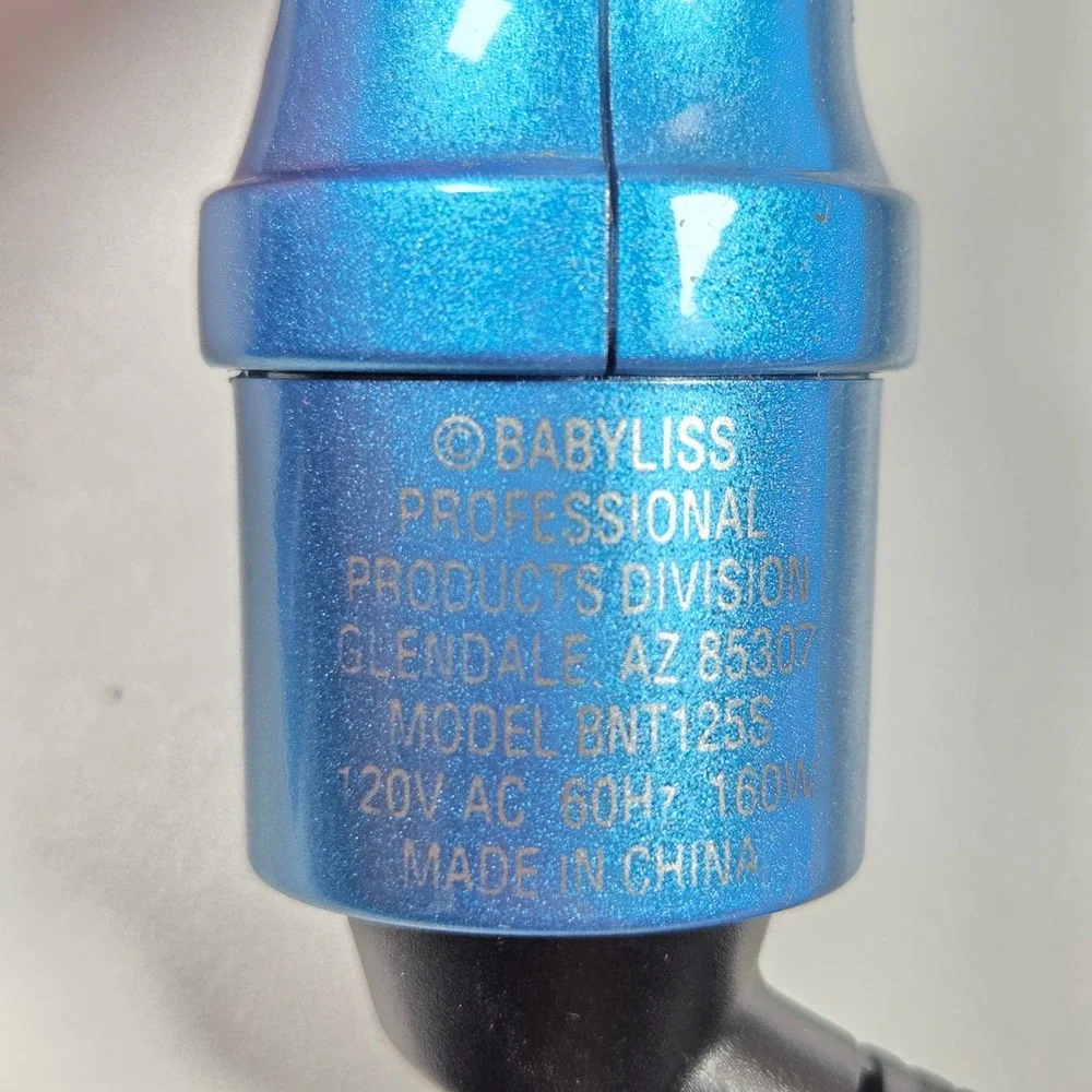 BaBylissPRO Nano Titanium 1.5 Inch Spring Curling Iron Blue BNT125S 450F Turbo
